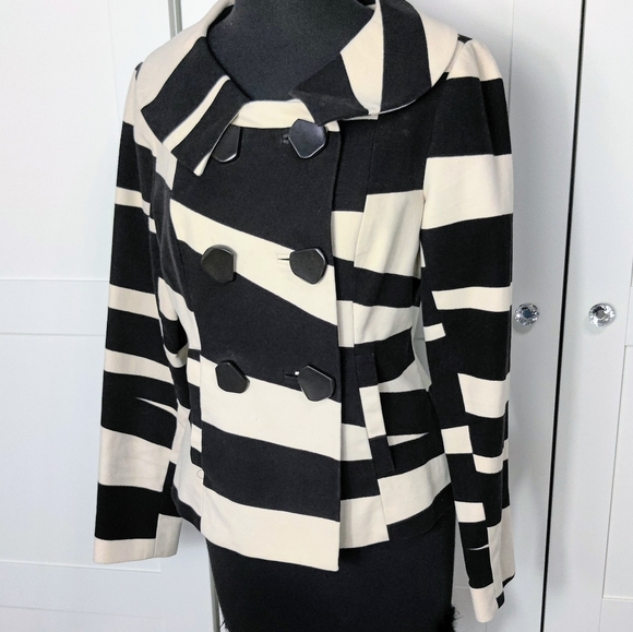 Etcetera Black And White Stripped Jacket - Picture 1 of 3